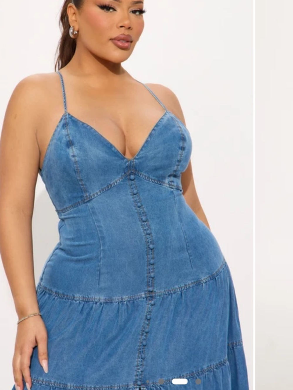 Fashion Nova Serena Denim Maxi Dress - Blue 2X
